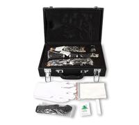 YoungMonic C-Flat Clarinet Silver Nickel Keys Woodwind Band & Orchestra Musical Instruments for Beginners Includes Case& Cleaning Kit Silver keys Orchestra Musical Instruments (01)