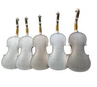 YoungMonic DIY Unfinished Violin 4/4 White violin kit one piece flame maple violin master (4/4 Size)