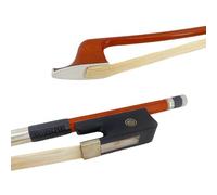 YoungMonic Double Bass Bow 3/4 French Style Brazilwood Wood with Ebony Frog Natural Mongolia Bow Hair Well Balanced