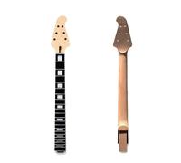 YoungMonic Electric Guitar Neck Mahogany 24.75 Inch Scale 22 Frets, Rosewood Fretboard with Block Inlay and Binding, Set-In Heel Normal Nut Guitar Part Unfinished Replacement (Headstock with Binding)