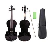 YoungMonic Full Size 4 Strings Viola Meticulously Crafted with Maple Wood Back Top Spruce Wood Adorned Ebony Fingerboard Tailpiece Chin Rest Complete with Case and Bow (16 Inch,black)