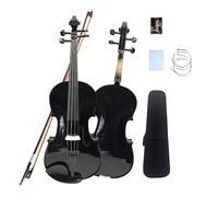 YoungMonic Full Size 4 Strings Viola Meticulously Crafted with Maple Wood Back Top Spruce Wood Adorned Ebony Fingerboard Tailpiece Chin Rest Complete with Case and Bow (16.5 Inch,black)