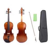 YoungMonic Full Size 5 Strings Viola Hand Made Maple Back and Spruce Wood Top Featuring Ebony Fittings with Carrying Case (16 inch,brown)