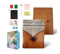 YoungMonic Kalimba Thumb Piano 21 Keys, Portable Mahogany Finger Piano with Carrying Bag, Tune Hammer, Instruction, Musical Gift for Beginners & Adults