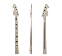 YoungMonic Left Handed 4 String Bass Guitar Neck, 22 Fret 34 Inch Scale Maple Wood with Maple Fretboard Bass Parts Replacement- Black Binding & Block Inlay, Bolt-On Heel, Unfinished (Left Hand)