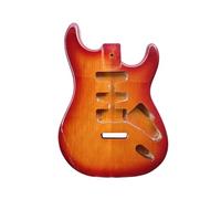 YoungMonic Mahogany Electric Guitar Body, HSS (Hum-Single-Single) Style - Gloss Yellow Painting Finish, Bolt on Guitar Project Replacement DIY (HSS)