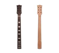 YoungMonic Mahogany Guitar Neck 24.75 Inch Scale, 22 Frets with Binding Rosewood Fingerboard - Matte Black Finish, Right Handed for Bolt-On Guitar Parts Replacement, Unfinished (Trapezoid Inlay)