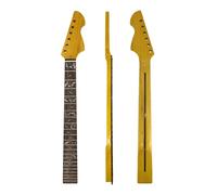 YoungMonic Maple Gloss Yellow Finish Electric Guitar Neck 25.5" Scale, Rosewood Fretboard 22 Frets, C Shape 10-12" Radius Normal Nut Bolt-On Heel Guitar Parts Replacement (Vine Inlay Without Binding)