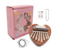 YoungMonic Mini Kalimba Thumb Piano 8 Keys, Portable Mahogany Finger Piano with Carrying Bag, Tune Hammer, Instruction, Musical Gift for Beginners & Adults