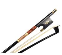 YoungMonic New 4/4 Advance Violin Bow Black Carbon fiber Bow Ebony Frog Balance Straight (Ebony Frog)