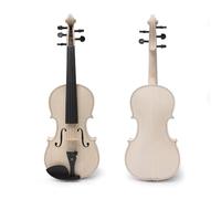 YoungMonic New Unfinished 4/4 Violin Flame Maple Spruce Wood Hand Made Violin Ebony Fingerboard (4/4 Violin)