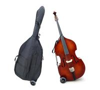 YoungMonic Portable Base Cart Transport System - Adjustable straps for upright double base, compact base trolley with sturdy buckles for easy instrument transport (Style 1)