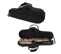 YoungMonic Professional Alto Sax Hard Case, Shockproof Black Nylon with Padded Interior, Removable Shoulder Strap, Double Handles, and External Music Pocket for Secure Transport