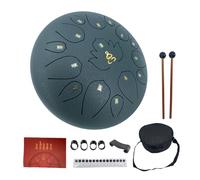 YoungMonic Steel Tongue Drum 12 Inches 15 Notes C Major Steel Drums Rain Chimes for Outside Percussion Instrument with Drum Mallets and Carry Bag