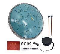YoungMonic Steel Tongue Drum 13 Inches 15 Notes C Major Steel Drums Rain Chimes for Outside Percussion Instrument with Drum Mallets and Carry Bag