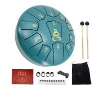 YoungMonic Steel Tongue Drum 6 Inches 11 Notes D Major Steel Drums Rain Chimes for Outside Percussion Instrument with Drum Mallets and Carry Bag