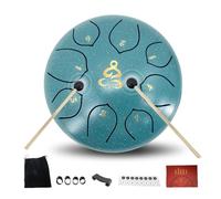 YoungMonic Steel Tongue Drum 6 Inches 8 Notes C Major Steel Drums Rain Chimes for Outside Percussion Instrument with Drum Mallets and Carry Bag