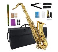 YoungMonic Tenor Saxophone B Flat Tenor Sax Bb Tenor Saxophone for Beginners Students with Mouthpiece Reeds Cleaning Cloth Carrying Case