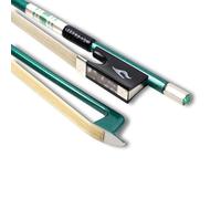 YoungMonic Violin Bow 4/4 Full Size 3 Color Carbon Fiber Violin Bow Ebony Bow Head Flower Tail Library Mother-Of-Pearl Inlay Lightweight Violin Bow Unbleached Premium Mongolian White Horsehair (green)