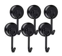 Youngneer Elefama Magnetic Hooks Strong Neodymium Swivel Swing Heavy Duty 30LBS Magnet Hook for Fridge Cruising BBQ Whiteboard Magnet Hanger Hook for Bathroom Hats Kitchen Utensils Black 6 Pack