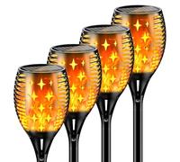 YoungPower Solar Torch Lights with Flicking Flame, Outdoor 43" Large Landscape Path Light Waterproof Flame for Garden Yard Patio, 4 Pack