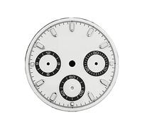 Youngran 29mm Watch Dial Compatible for VK63 Movement Green Luminous Dials Watch Repair Parts White Black Watch Faces Replacement Accessories Leisurely (Color : Wit)