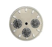 Youngran 29mm Watch Dial Compatible for VK63 Movement Green Luminous Dials Watch Repair Parts White Black Watch Faces Replacement Accessories Leisurely (Color : Grey)