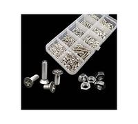 Youngran 400/2100pcs M1.6 M2 M2.5 M3 M4 M5 304 A2 Stainless Steel Cross For Phillips Flat Countersunk Head Screw Bolt Nut Washer Set Kit Box leisurely (Color : Set A 400pcs)