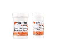 Young's Campden Tablets (50) and Super Wine Yeast Compound (60g) Homebrewing Ingredients for Brewing Wine, Cider, Mead