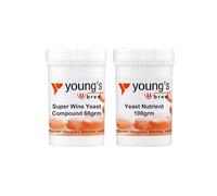 Young's Super Wine Yeast Compound 60g & Yeast Nutrient 100g for Homebrewing Wine, Cider, Mead