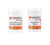 Young's Wine Yeast & Yeast Nutrient - Homemade Wine Making 2 Pack