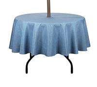 youngseahome Outdoor Tablecloth, wrinkle-free, stain-resistant, waterproof, polyester fabric, tablecloth with zipper, umbrella hole for picnic/party/dinner/terrace, garden, 177.8 cm (70 inches)