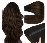 YoungSee 100g 24 Inch Hair Extensions Butterfly Weft,Dark Brown Ombre Medium Brown Balayage Butterfly Weft Human Hair Extensions,Long Straight Hair for Adding Length