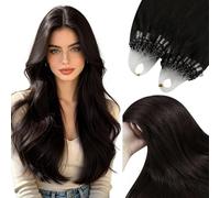 YoungSee 18inch Micro Loop Human Hair Extensions Brown 50s 50g Reflections Remy Micro Hair Extensions Real Human Hair Dark Brown for Bridal Look Natural Looking Cold Fusion Smooth Texture Stylish