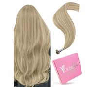 YoungSee Blonde U Tip Hair Extensions Highlight Blonde Mixed Bleach Blonde K Tip Hair Extensions Human Hair for Women 14In 1G/S 50G Easy to Apply