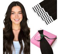 YoungSee Brown Tape in Hair Extensions Real Human Hair #2 Darkest Brown Tape Extensions 50g 16 Inch 20pcs Easy to Blend with Natural Hair