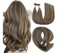 YoungSee Brown U Tips Hair Extensions Real Human Hair Highlight Brown Mixed Blonde U Tip Human Hair Highlight Hot Fusion Hair Extensions Utip 20In 1G/S 50G