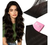 YoungSee Injected Tape in Hair Extensions Dark Brown, Short Straight Hair | Invisi Edge Tape in Hair Extensions, Seamless Blend, Lightweight, 40g 20pcs 14 Inch, Seamless Skin Weft, for Fine Hair