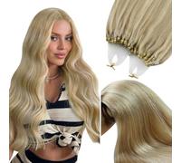 YoungSee Micro Beads Hair Extensions 22inch,50s 50g,Micro Ring Hair Extensions Blonde Highlights with Ash Blonde,Cold Fusion Reflections Hair Extensions,Add Volume,Long Straight