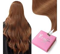 YoungSee Nano Beads Hair Extensions Copper 18 inch Cold Fusion Nano Ring Human Hair Extensions Ginger 25g Pre Bonded Nano Hair Extensions Ginger for Role Playing 25s Last Longer