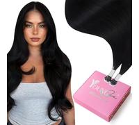 YoungSee Nano Hair Extensions Jet Black 16inch 50g Silk Straight Hair 50s