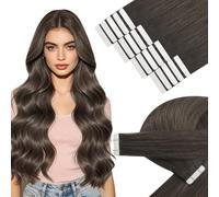 YoungSee Tape in Hair Extensions Brown Human Hair Tape in Extensions Moca Brown Invisible Tapes ins Human Hair Extension for Short Hair 12 Inch 20pcs Remy Hair Extension Tape-in Soft and Shiny 30g