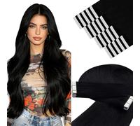 YoungSee Tape in Hair Extensions Human Hair, Jet Black, Tape ins Human Hair Extensions, Black Hair Extensions Tapes, Silky Straight, 18 Inch 20pcs 50g