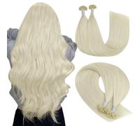 YoungSee U Tips Hair Extensions Real Human Hair Blonde U Tip Extensions Platinum Blonde Keratin Bond Hair Extensions 22In 1G/S 50G Hot Fusion Hair