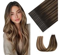 Youngsmile Injection Tape in Real Hair Extensions #2/6/18 Dark Brown to Dirty Blonde 20 Pieces 50 g 55 cm Invisible Tape-In Real Hair Injected Straight Remy Hair (#2/6/18, 22 Inches)