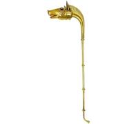 YOUNGSMITH METAL WORK 18 Gauge Brass Medieval Celtic Deskford Carnyx Fully Playable Trumpet Home Decor Gold, Gold, 6 Feet