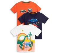 YoungSoul Boys Dinosaur T Shirts Crewneck Kids Summer Tops Short Sleeve 3-Pack Toddler Tee Shirts Dino 2, 4-5 Years