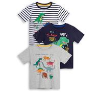YoungSoul Boys Short Sleeve T Shirts Pack of 3 Kids Dinosaur Tshirt Crewneck Summer Tops Toddler Tees Dino 4, 4-5 Years