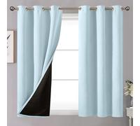 YoungsTex Baby Blue 100% Blackout Curtains 54 Inches Length for Kids Bedroom, Thick Full Light Blocking Thermal Insulated Window Drapes for Nursery Noise Reduce, 2 Panels, 42 X 54 Inch
