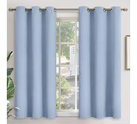 YoungsTex Baby Blue Darkening Curtains 45 Inch Long for Kids Kitchen Window - Short Length Thermal Insulated Drapes with Grommet Blackout Privacy for Bathroom Boy Bedroom, 2 Panels, 42 x 45 Inch